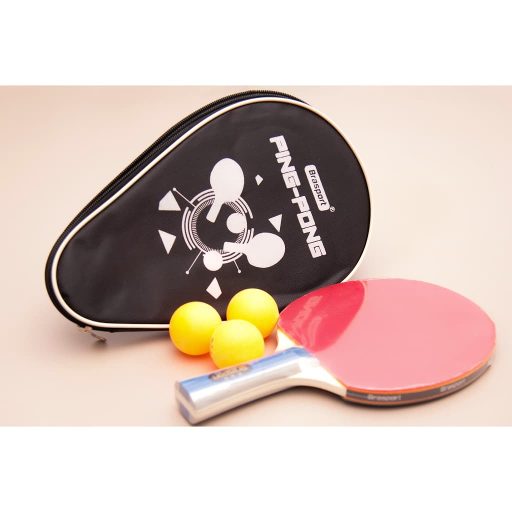 Raquete Ping Pong De Tenis De Mesa Profissional com Raqueteira + 3 Bolinhas