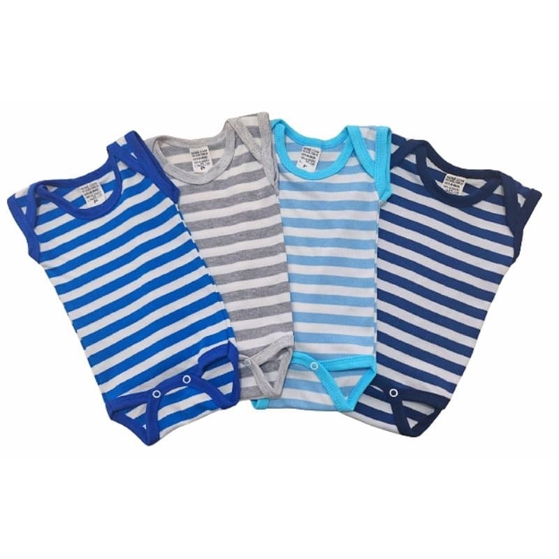 Body Regata Suedine Listrado Menina /Menino  - KIT COM 4 BODYS