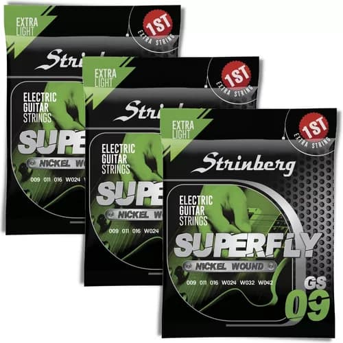 Kit 3x Encordoamento Strinberg Gs09 Jogo Cordas 09 Guitarra Gs-09 ORIGINAL