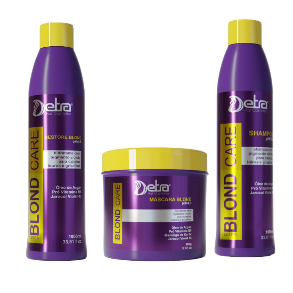Matizador Detra kit profissional 3 itens Premium Blond Care