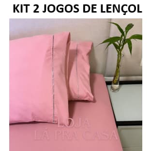 KIT 2 Jogos de Lençol Solteiro Casal Queen Roupa de Cama Com Elástico 400 Fios Micropercal