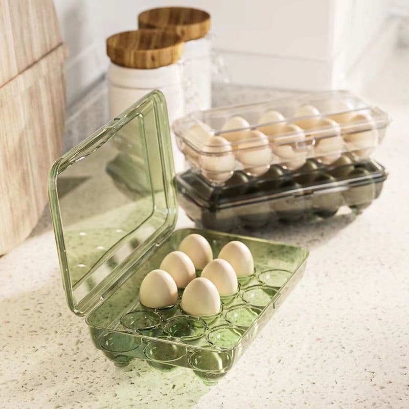 Porta Ovos Organizador De Ovos 15 Unidades Com Tampa E Trava Geladeira Cozinha | Envio Imediato