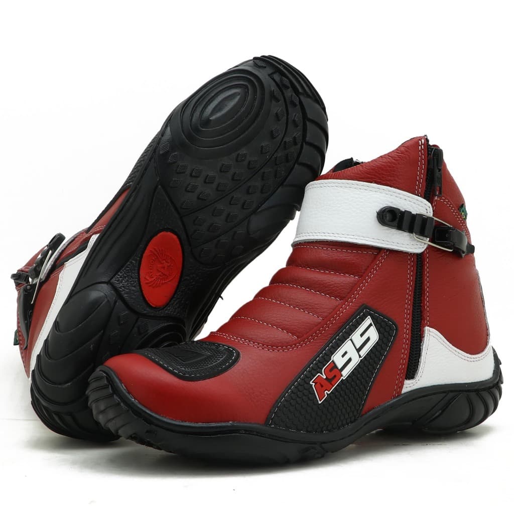 Bota motociclista unissex Couro Cores Atron AS95 B