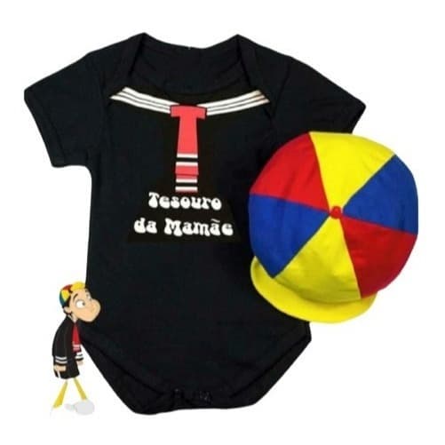 Body Bebê kiko Body + Boina Mesversario Fantasia Infantil