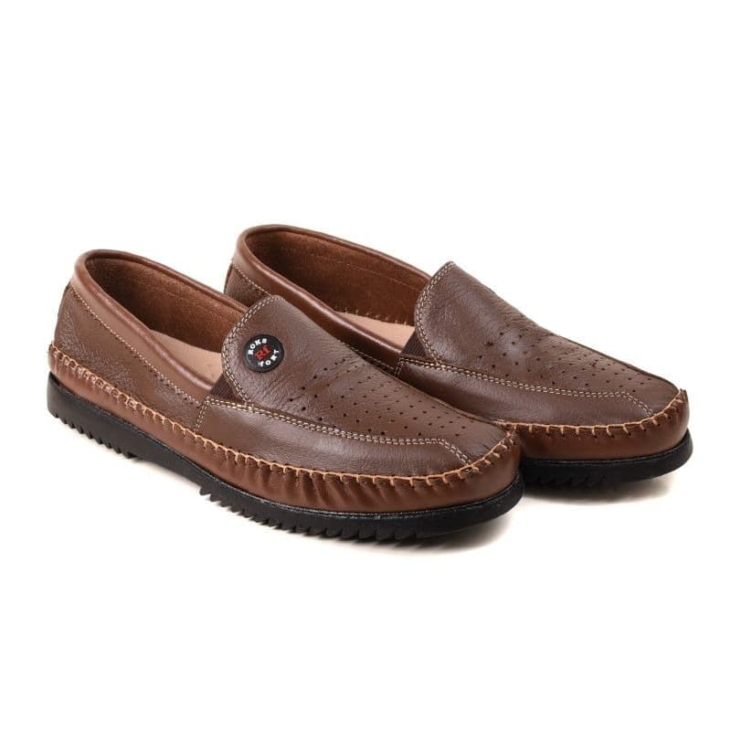 Mocassim Masculino em Couro Legítimo Costurado e Colado