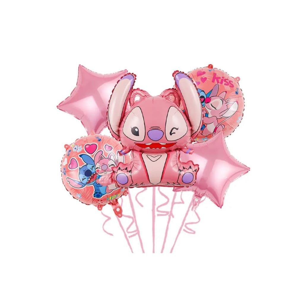 Kit 5 Balão Metalizado Angel&* Corpo Estrela Rosa Claro Aniversario Decoração