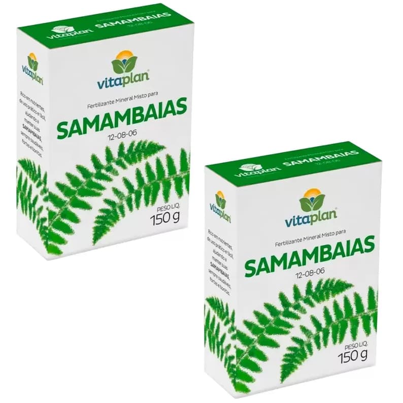 Kit 2 Unidades - Fertilizante Adubo Samambaia 150g NPK 12 08 06 Nutriplan Vitaplan
