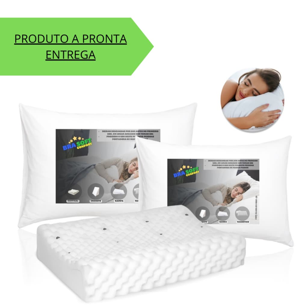 Travesseiro CERVICAL Pillow MAGNETICO com Infravermelho Terapêutico Ortopedico