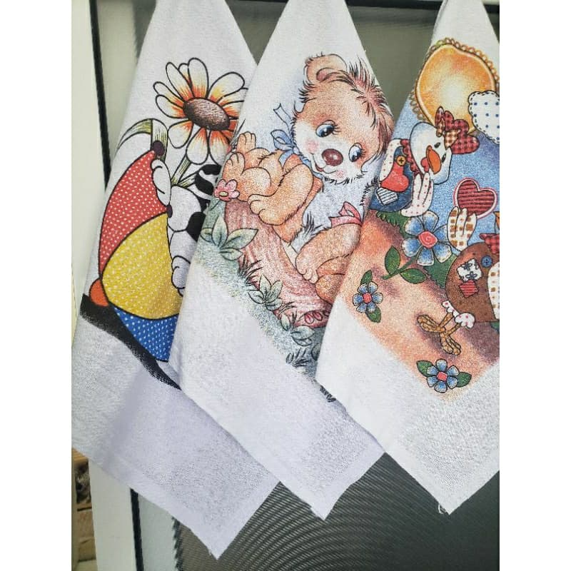 Kit de pano de prato estampado, premium, pé de galinha. Pano de prato personalizado. Pano de cozinha pintado.