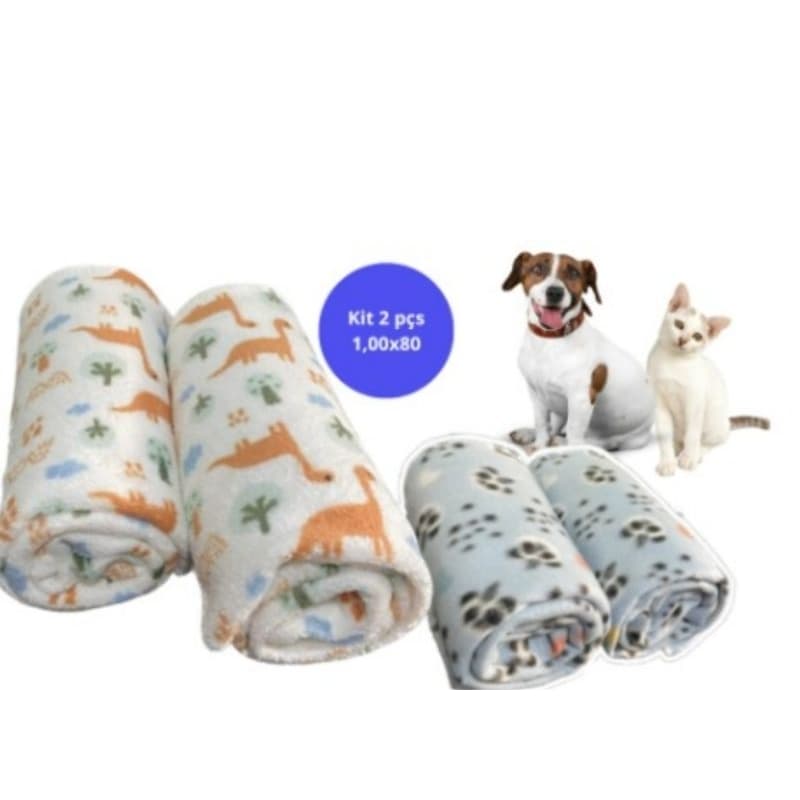 kit 2 manta cobertor Soft Panda Pet para Cachorro/Gato Reforçada