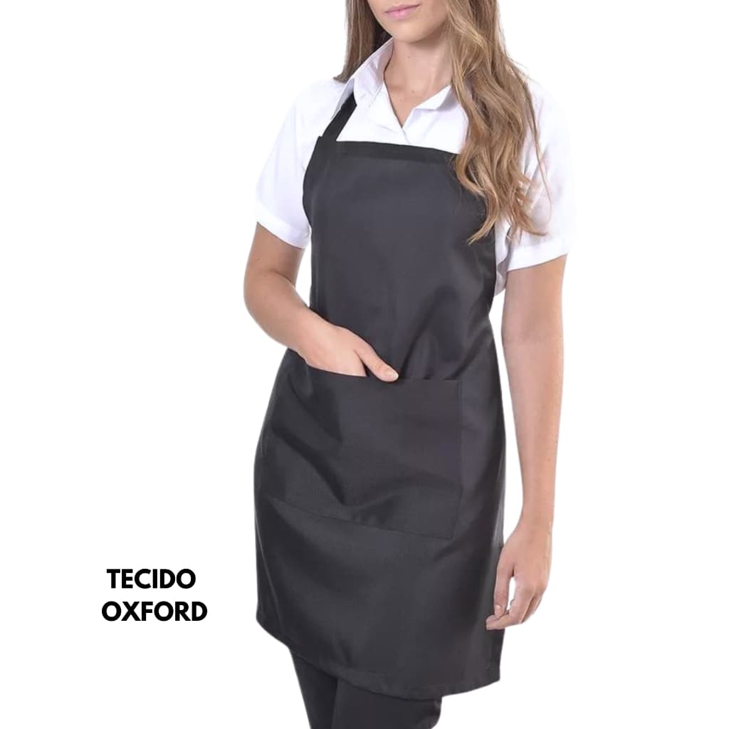 Avental Oxford Preto de Cozinha e Churrasqueiro Unissex
