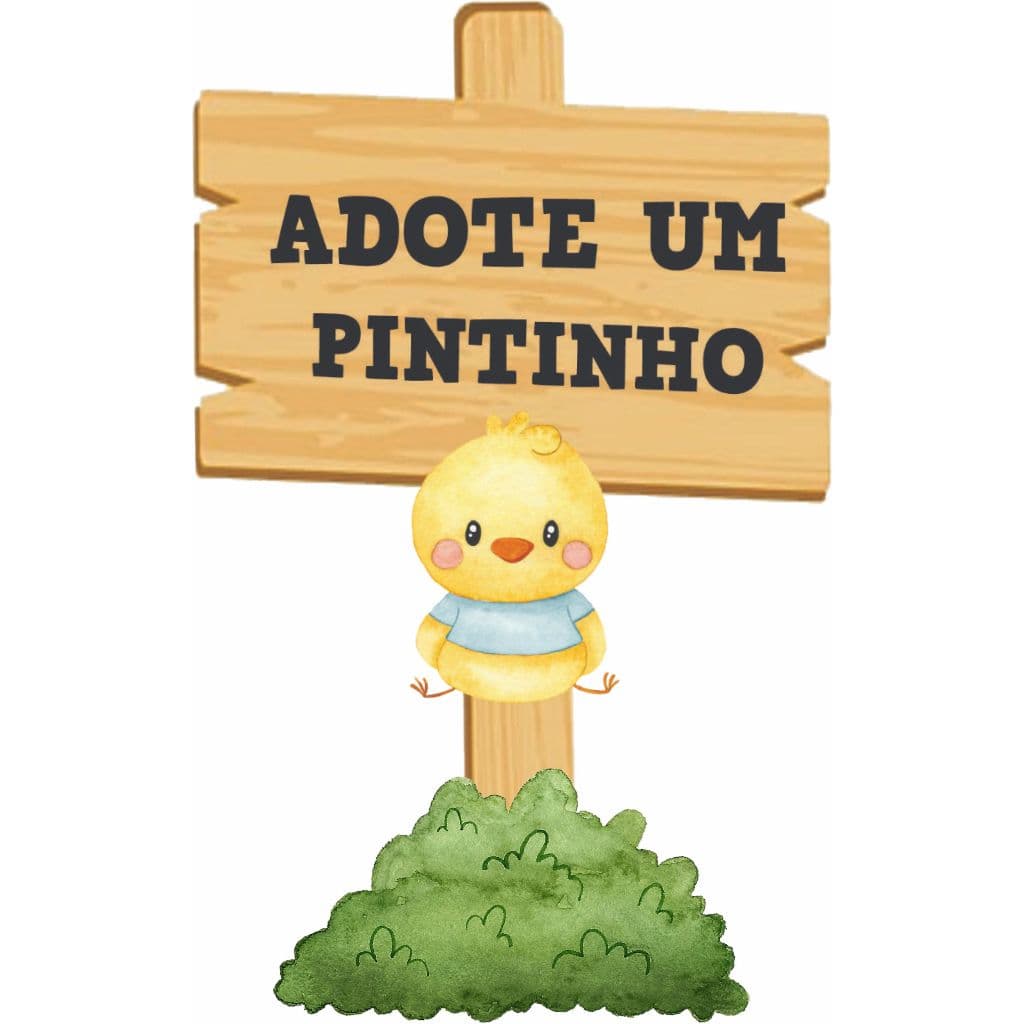 Display MDF Adote um Pintinho 25cm