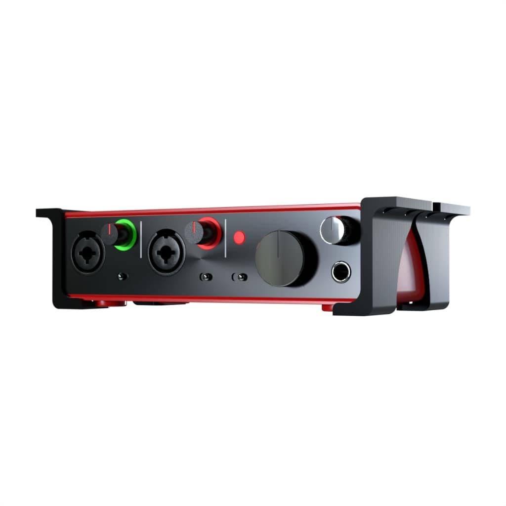 Suporte p/ Fixar Embaixo da Mesa Interface Focusrite Scarlett 2i2, 2i4, 6i6, Solo 2ª/3ª Geração
