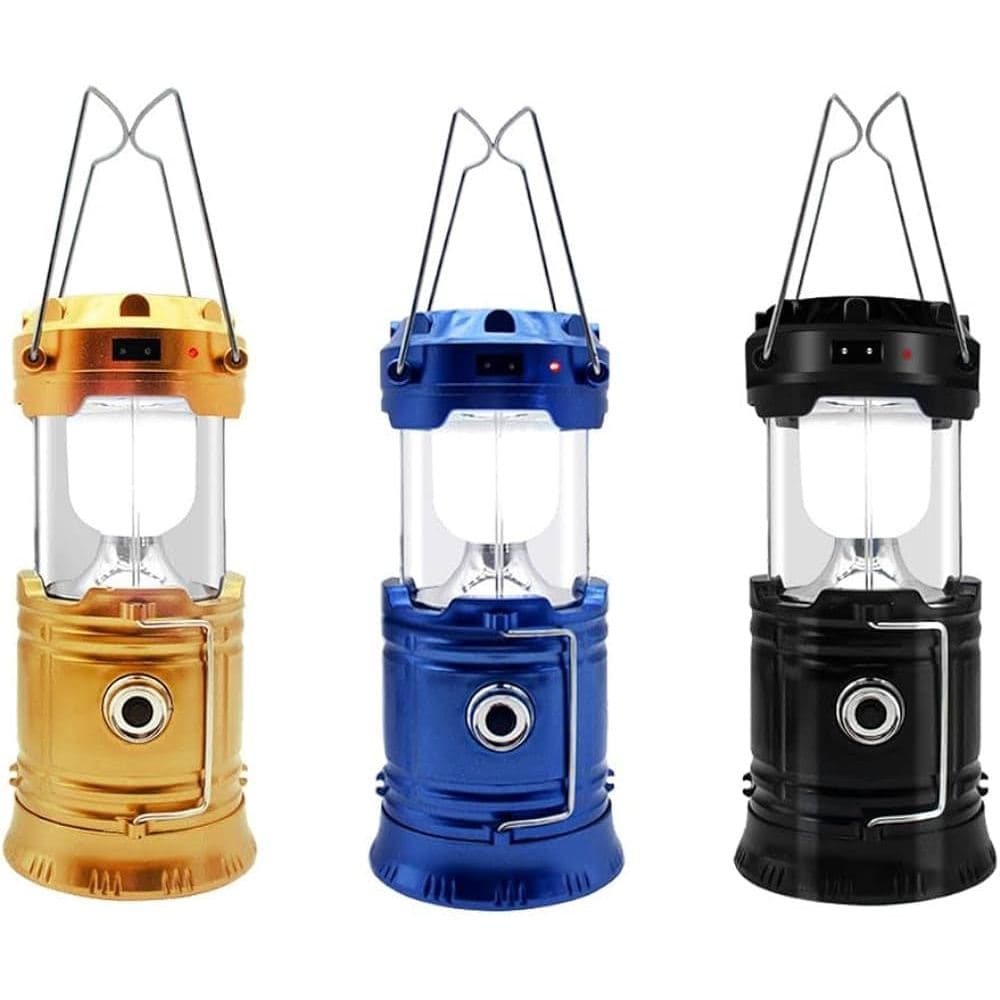 Lampião Solar & Lanterna Led 2 Em 1 Recarregável com Saída Usb