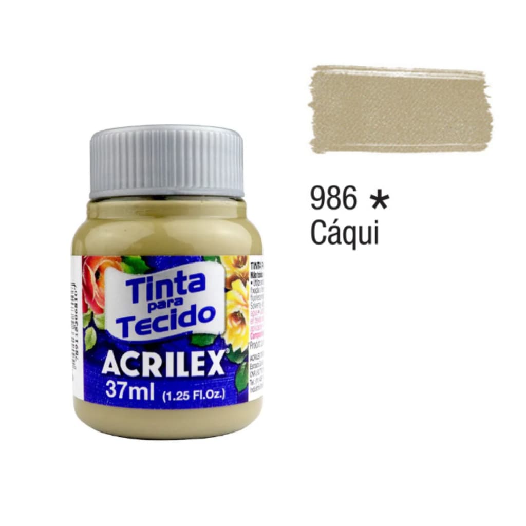 03 Unidades TINTA DE TECIDO ACRILEX 37 ML 986 CAQUI