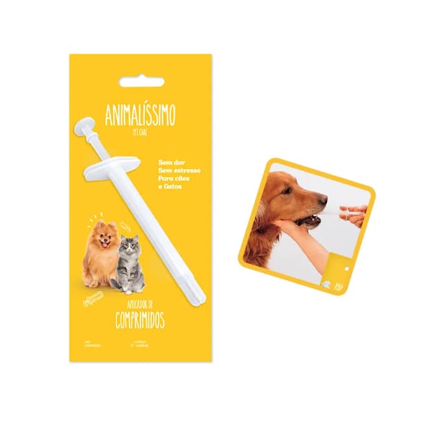 Aplicador De Comprimidos Cães Gatos Pet Seringa Alimentador Animalissimo