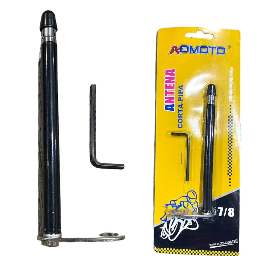 Antena Retrátil Corta Pipa Moto Retrovisor Aço Inox
