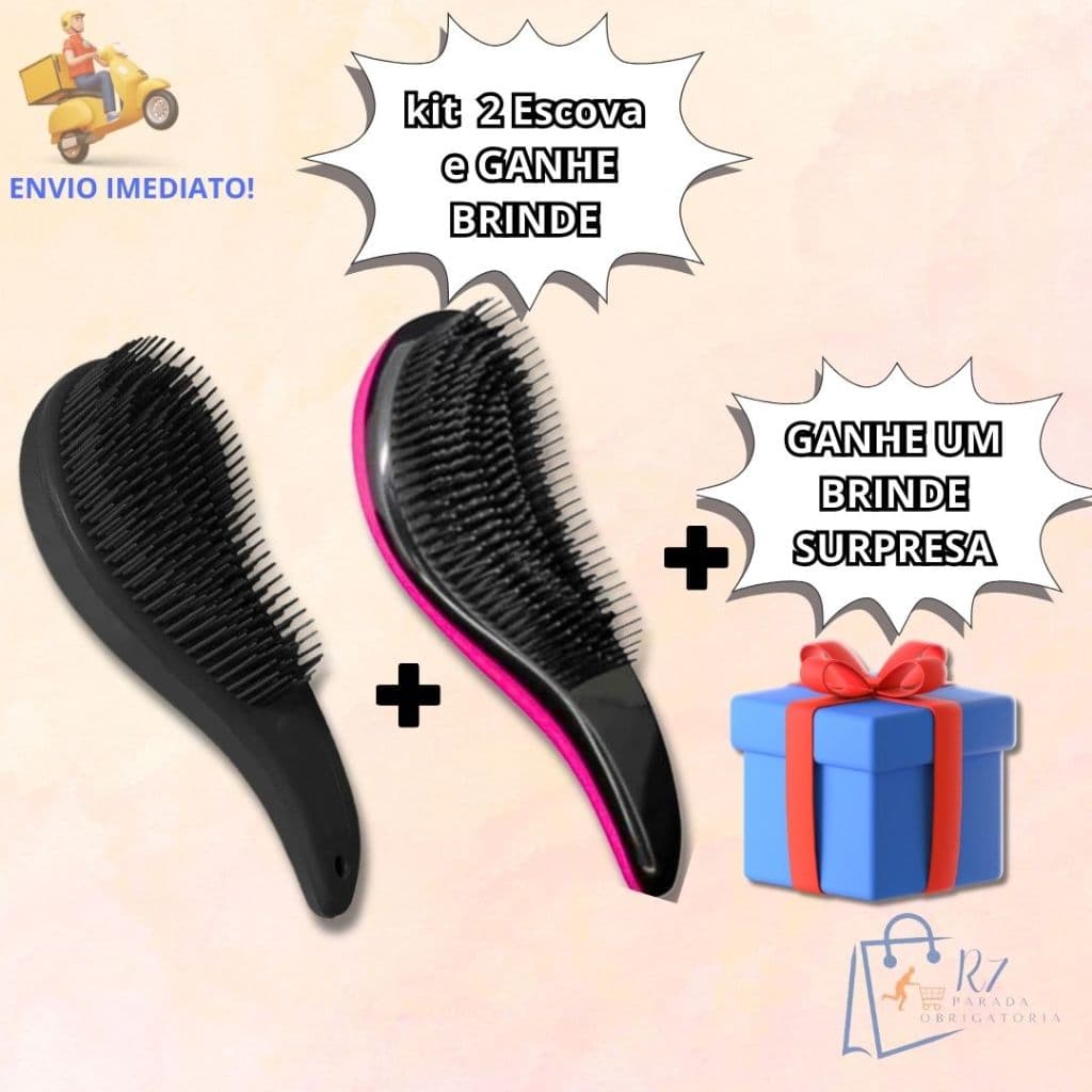 Kit Escova De Cabelo Escova Mágica 2 Itens Escova De Cabelo
