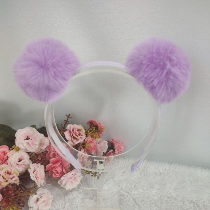 tiara arco pompom para meninas