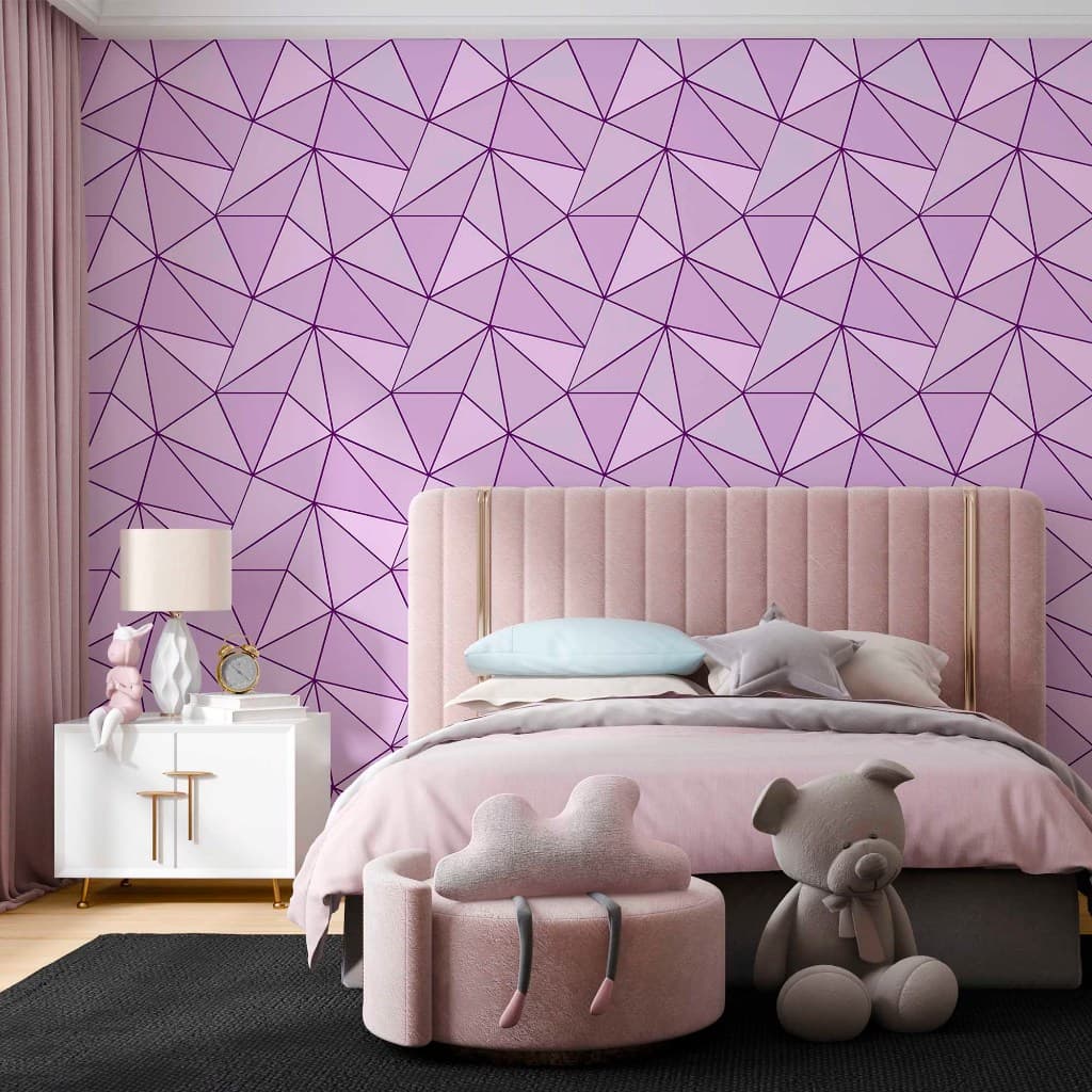 Papel De Parede Adesivo Zara Tons de Lilás Pastel e Roxo - Vinil Autocolante