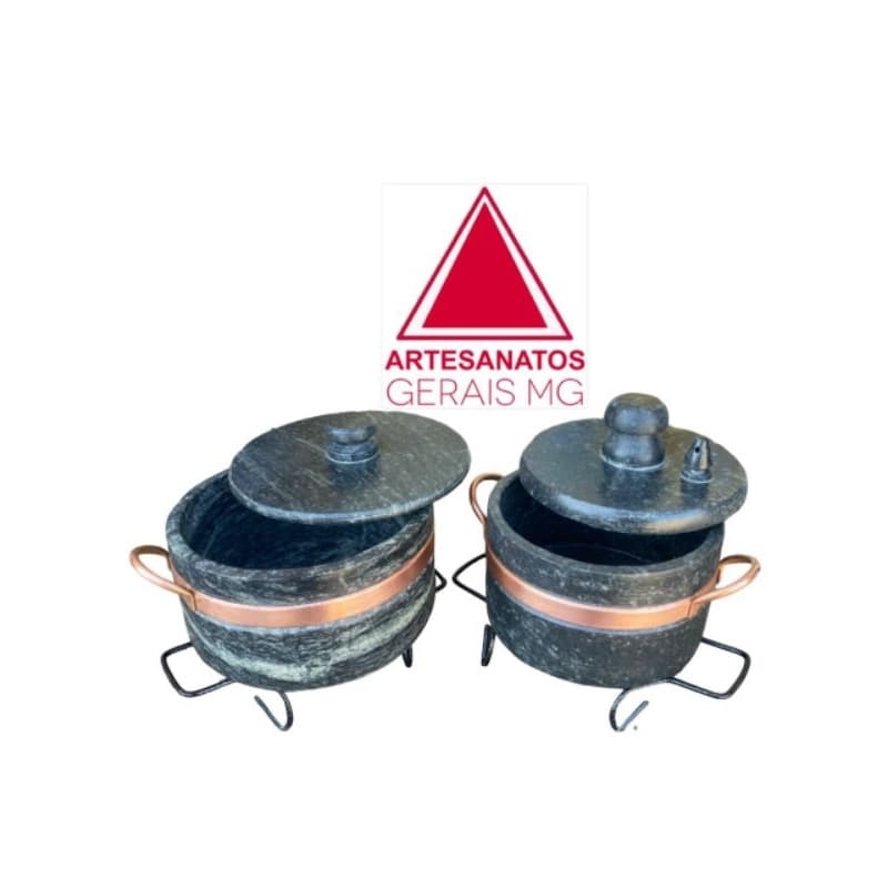 Panela Pedra N3 + Panela Pressão N3 com 2 Suporte Ferro.