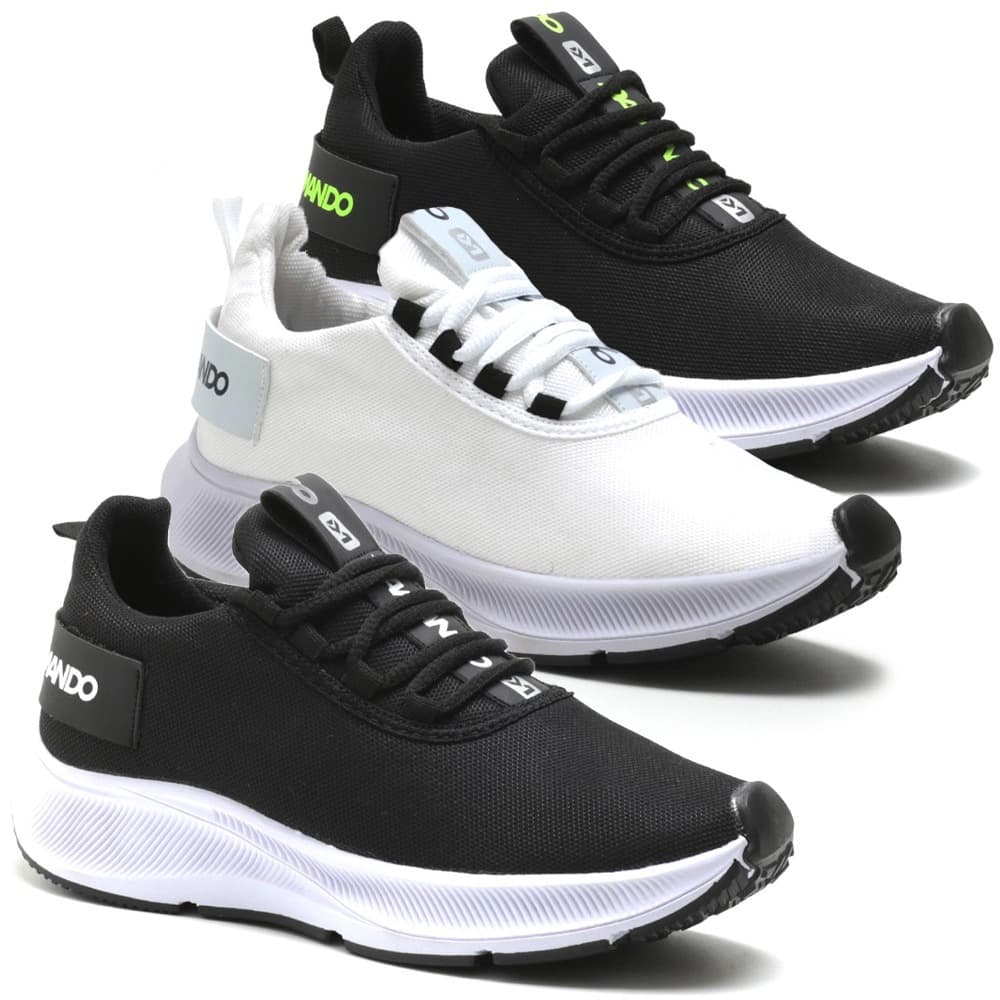 Combo 3 Pares Tênis Esportivo Para Treinar Academia Corrida Caminhada