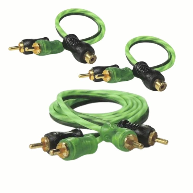 Kit 1 RCA 1 Metro + 2Y(2macho/1Femea)Injetado Technoise Som Automotivo Caixa Bob
