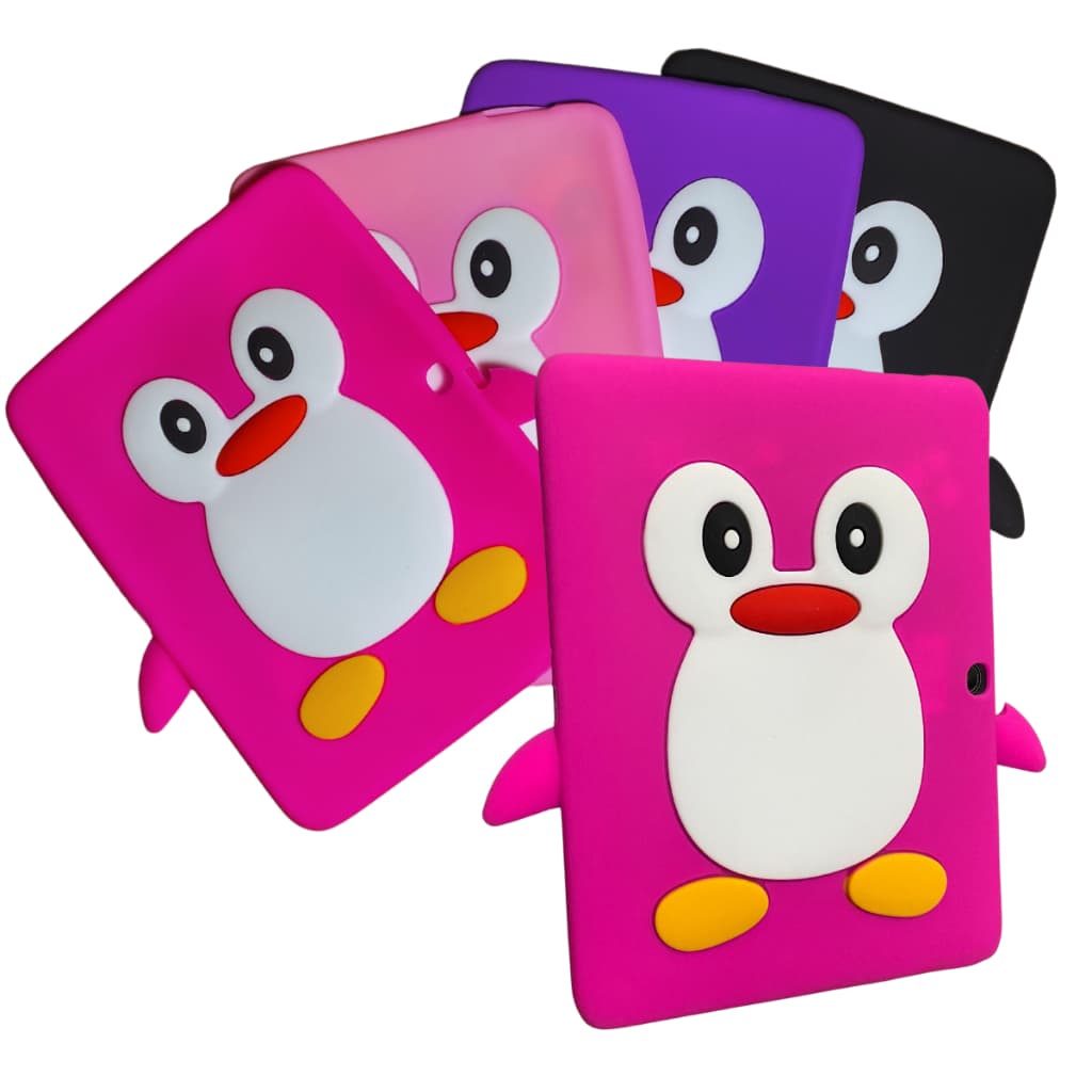 Case capa emborrachada Pinguim infantil p/ Tablet M10 Pritom