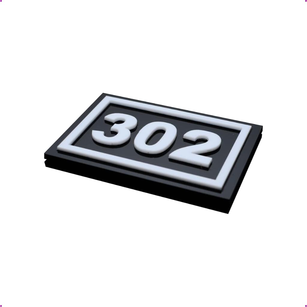 Placa Residencial de 3 Números para Portas Identificação em Acrílico Personalizado
