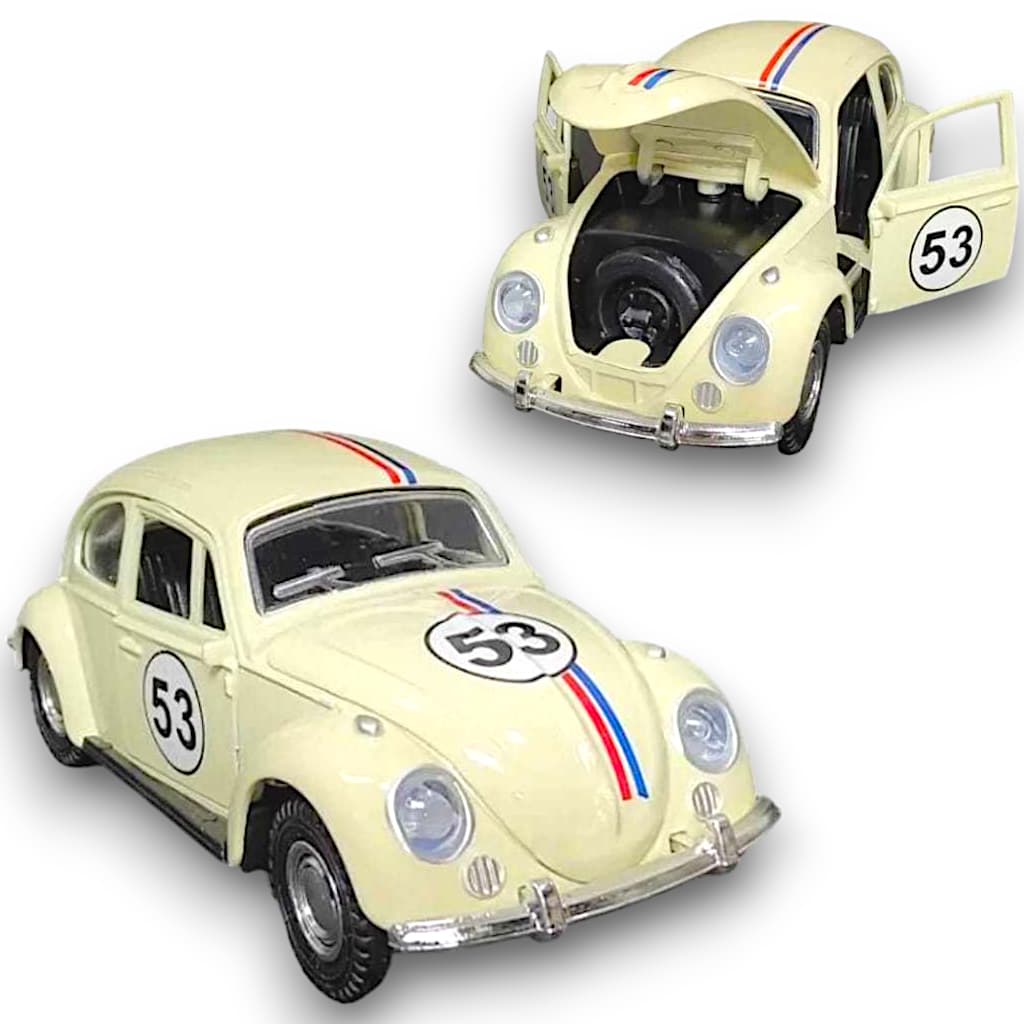 Fusca Herbie 53 Abre portas e Capô Miniatura Coleção Fusquinha Promoção Diecast