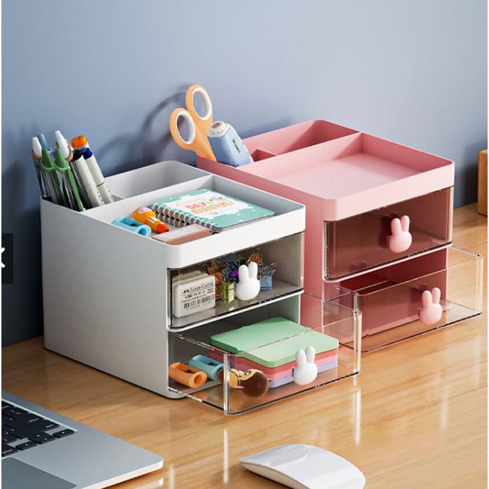 Organizador Mesa Porta Coelhos Fofo  Treco  Maquiagem- Caneta Gaveta Escritório Multiuso