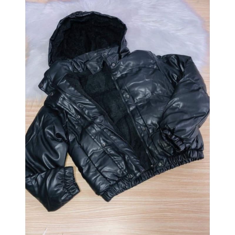 JAQUETA PUFER COM CAPUZ FORRADA JAQUETA DE INVERNO FEMININA CASUAL JAQUETA