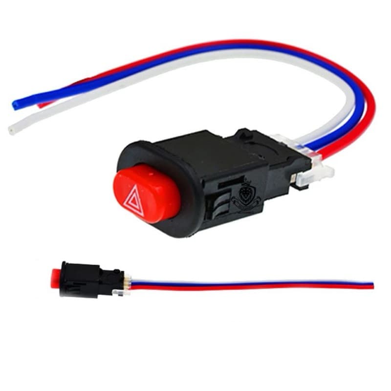 Botão interruptor auxiliar 3 fios para pisca alerta/moto/carro universal