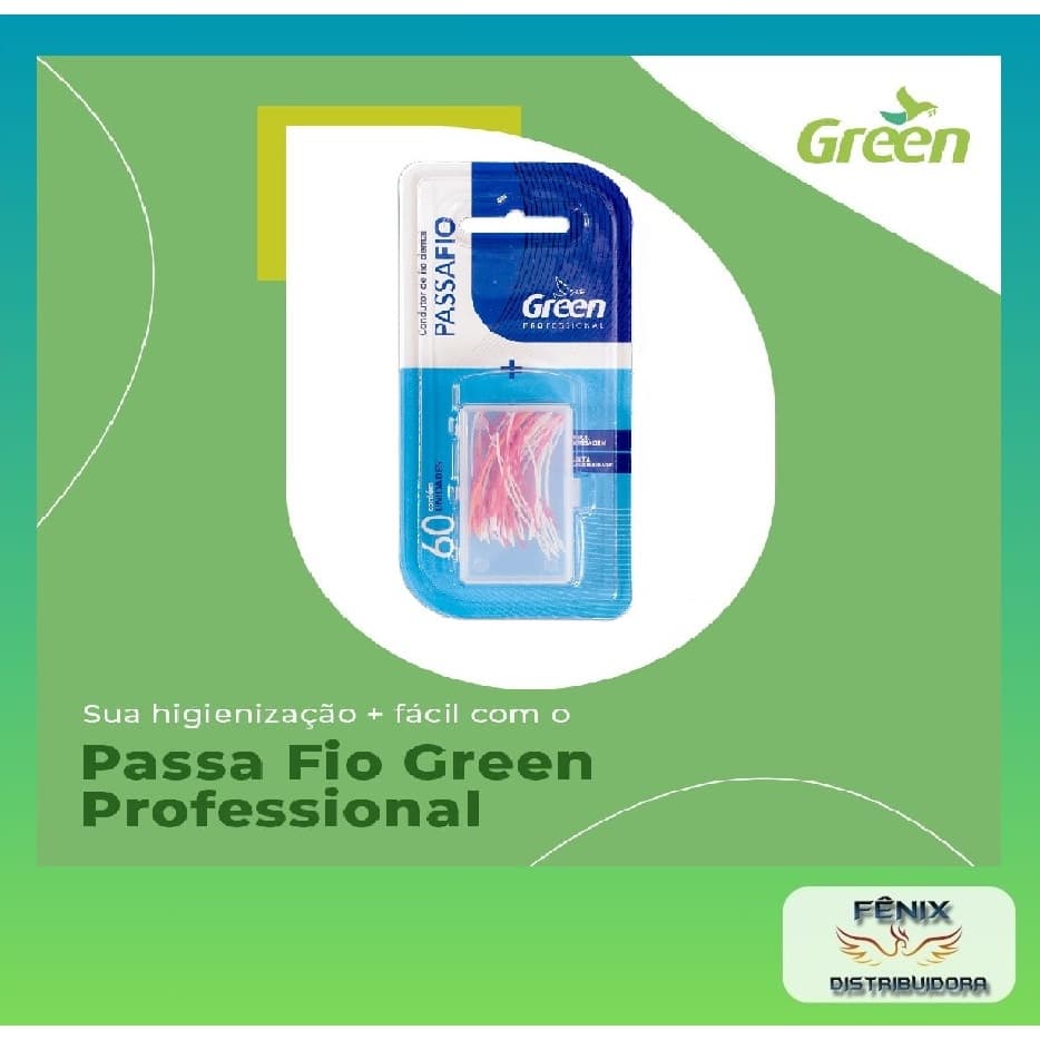 PASSA FIO DENTAL/CONDUTOR - C/ 60 UNIDADES LINHA PROFISSIONAL ORTODÔNTICA ORIGINAL GREEN,