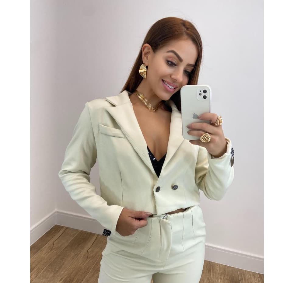 BLAZER CURTO FEMININO ALFAIATARIA (tudo forrado) JAQUETA FEMININA TERNINHO
