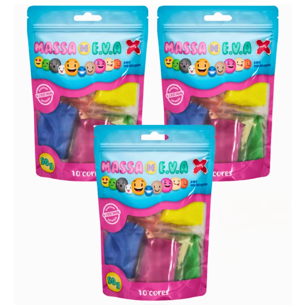 Super Kit massa de Eva coleção original 30 pacotes de 50grs cada