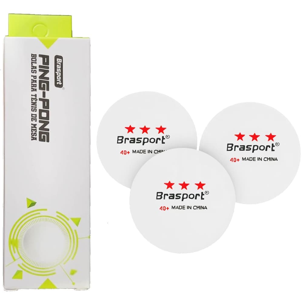 Bolinha de Ping Pong de Mesa c/ 3 Unidades (Kit 1, 2 e 3 Caixas) -  Brasport