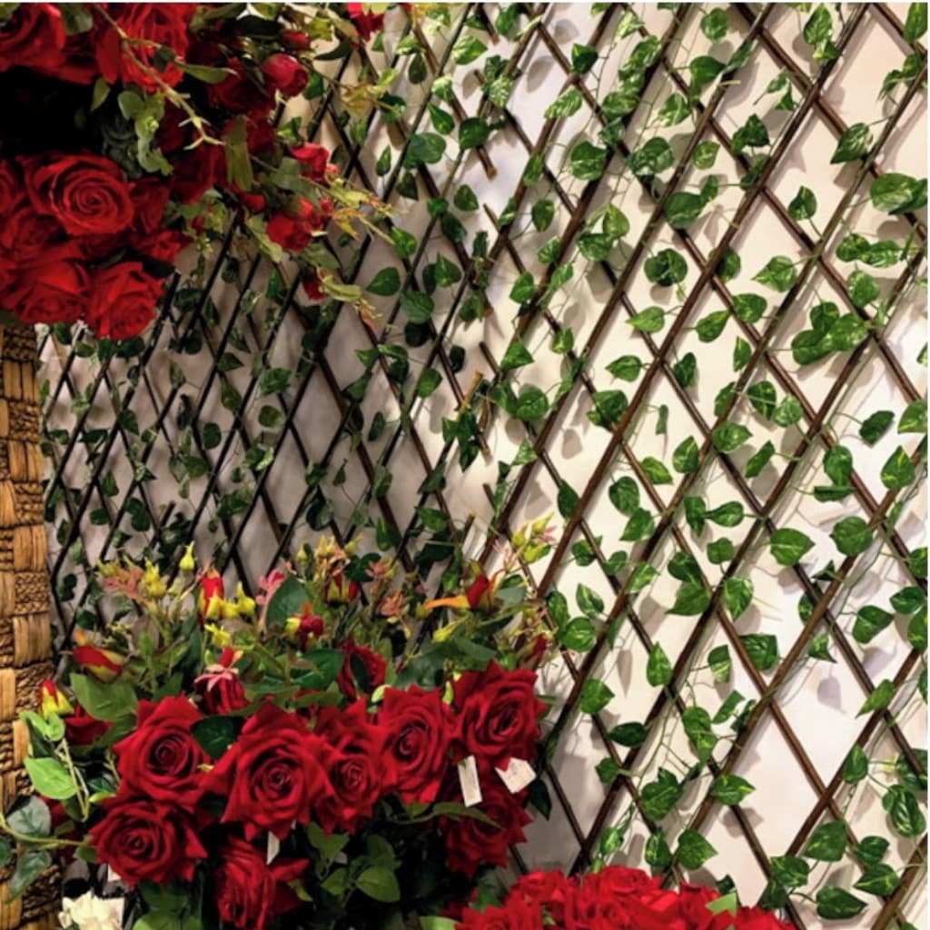 Treliça Gradil Cerca Painel Em Madeira Com Hera Decoração Trelissa 2 Metros Totalmente Aberta