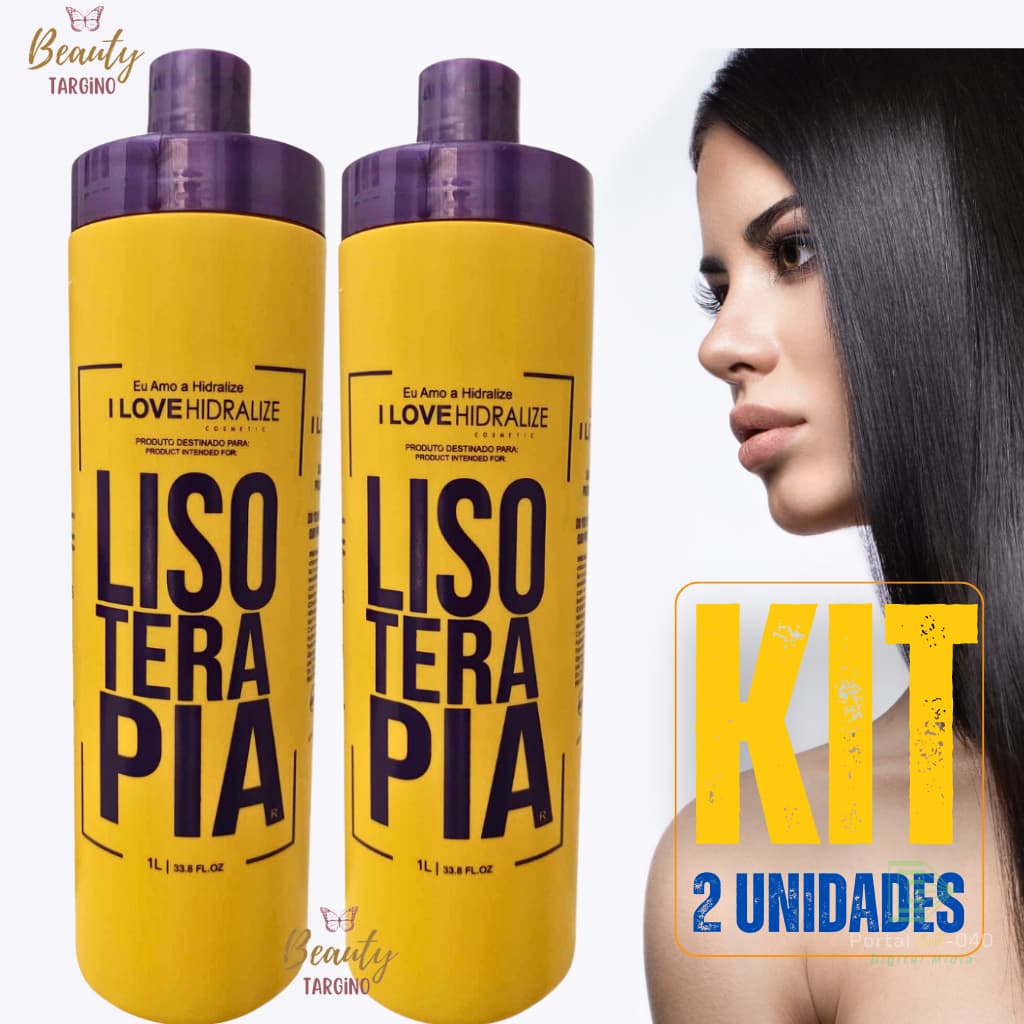 Kit  2 Unidades - Progressiva Orgânica Sem Formol Lisoterapia - Hidralize 1L - Liso Extremo Absoluta 3X