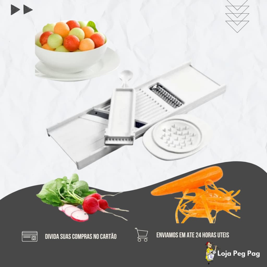Kit 4 em 1 Cortador para Legumes e Boleador com Descascador Keita