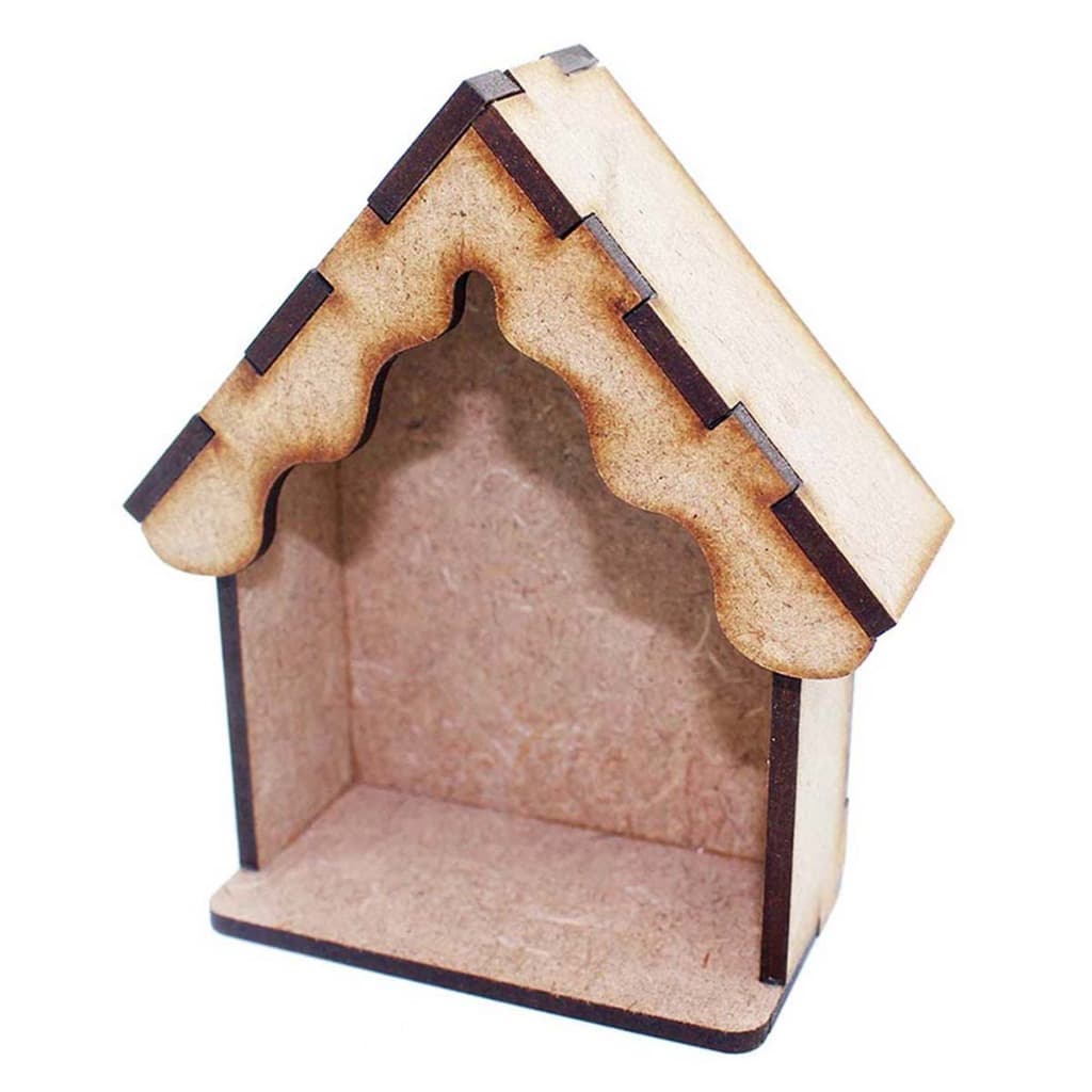 Kit 10 mini oratório 10 cm mdf cru capela capelinha ondulada artesanato lembrancinha religiosa