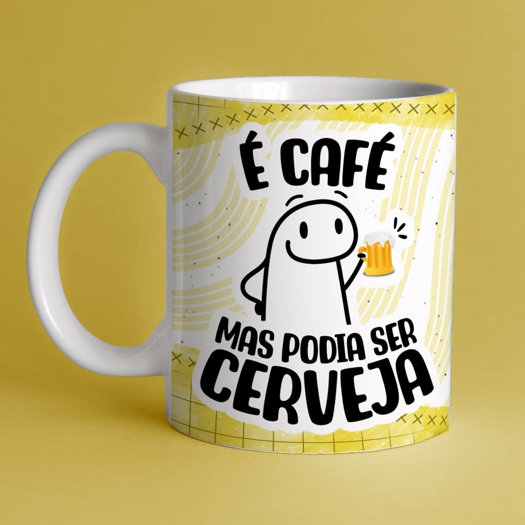Caneca Xícara Dia dos Pais Personalizada É Café Mas Podia Ser Cerveja Divertida OFERTA RELÂMPAGO