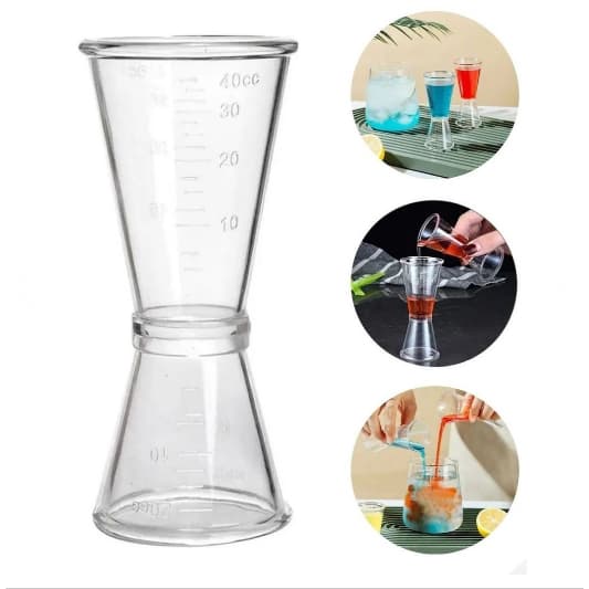 Kit 3 Dosador Duplo Para Bebidas 40ml/20ml Policarbonato - TOP ÚTIL