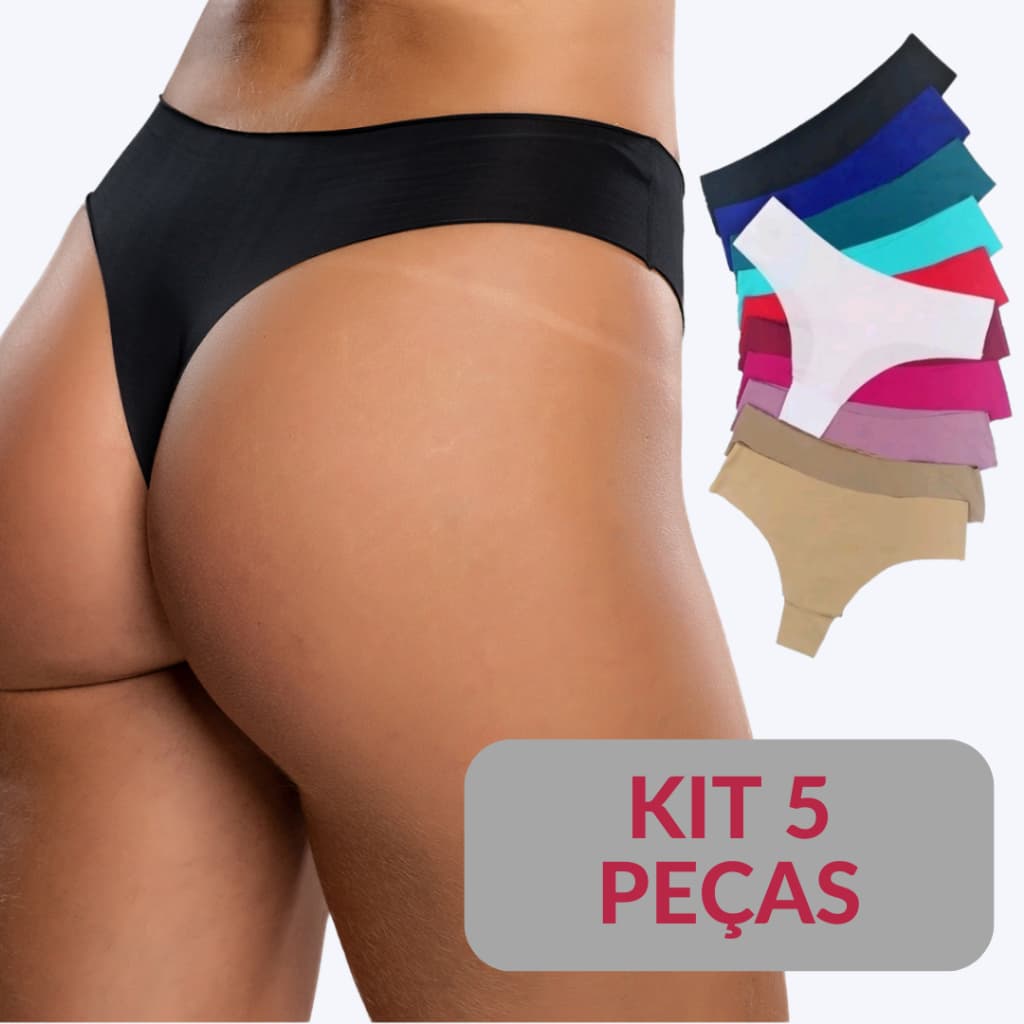 Kit 5 Calcinhas Sem Costura Corte Laser Confortavel