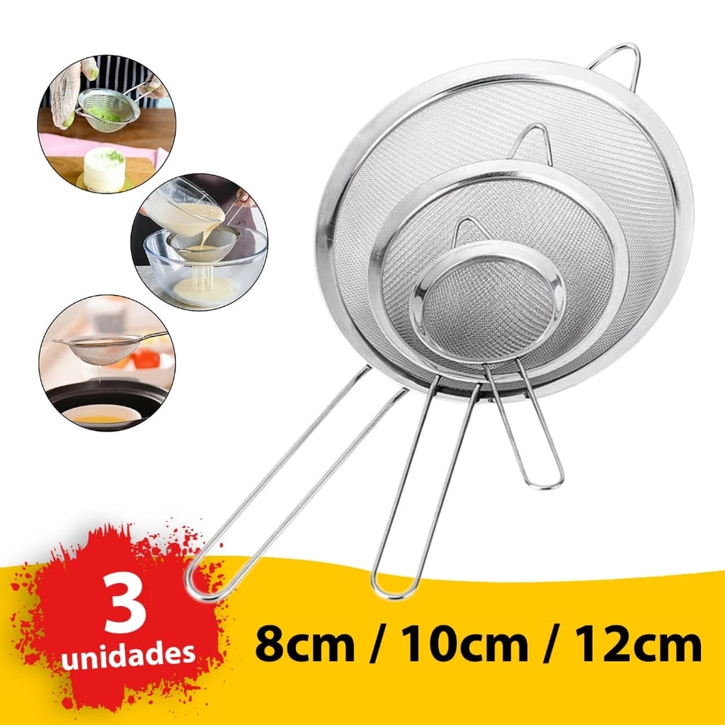 Kit 3 Peneiras Inox 8/10/12cm Original Line