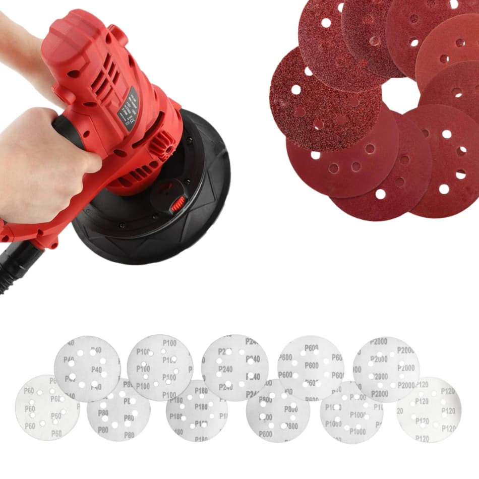Kit com 10 Disco de Lixa 180mm 7 Polegadas Para Lixadeira de Mão Parede e Teto com Velcro