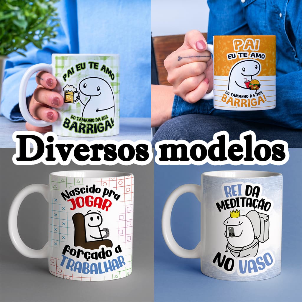 Caneca Xícara Dia dos Pais Personalizada Vários Modelos Flork Engraçadas Divertida OFERTA RELÂMPAGO