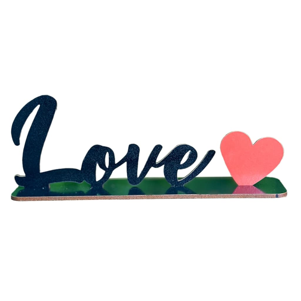 Palavra De Mesa Love Com Base Em Mdf Preto Ou Branco Decoração