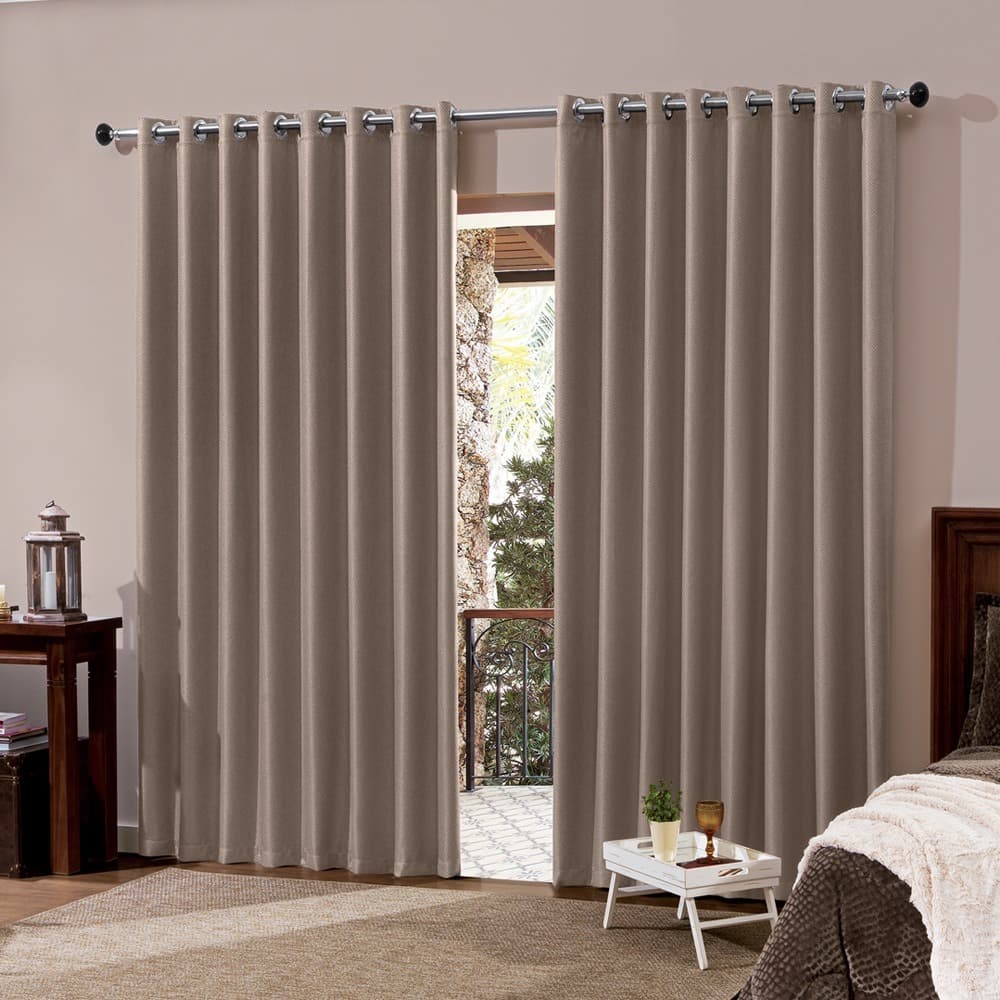 CORTINA OXFORD LISA 3,00 X 2,50 PARA SALA/QUARTO/ESCRITÓRIO COM ILHÓS CROMADO - OFERTA