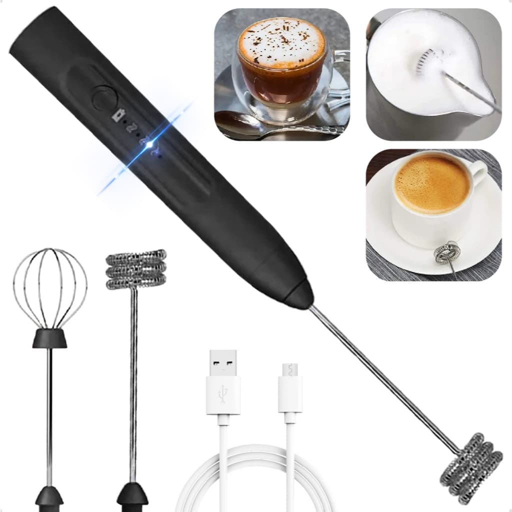 Batedor Misturador Mixer Elétrico para Bebidas Leite Café Clara de Ovo 2 em 1